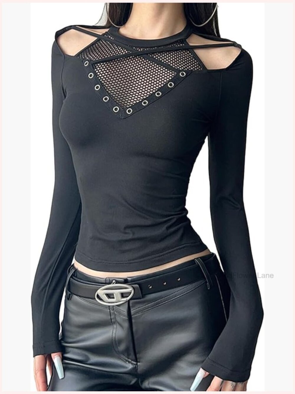 Grunge Y2K Crop Top Long Sleeve Harajuku Emo Shirt